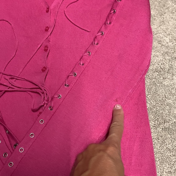 Cache preloved pink button up with laces -$20 - Picture 4 of 7